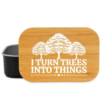 I Turn Trees Into Things Carpenter Humor carpenter - Boîte à goûter - noir - Devant