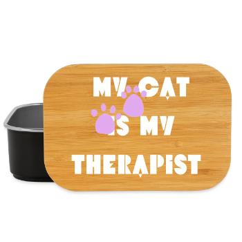 Meine Katze ist meine Therapeutin - Lunch Box - Schwarz - Vorne