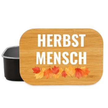 Herbstmensch – Bunte Blätter Statement - Lunch Box - Schwarz - Vorne