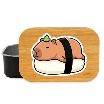 Süßes Capybara Sushi Nigiri - Lunch Box - Schwarz - Vorne