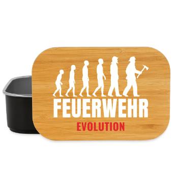Feuerwehr Evolution Feuerwehrmann lustiger Spruch - Lunch Box - Schwarz - Vorne