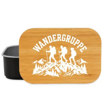 Wandergruppe Schriftzug mit Grafik - Lunch Box - Schwarz - Vorne