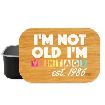 Vintage 1986 Birthday Gift 40 Years Retro - Lunch Box - black - Front