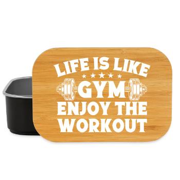 La vie de bodybuilder en powerlifting ressemble à la salle de sport - Boîte à goûter - noir - Devant