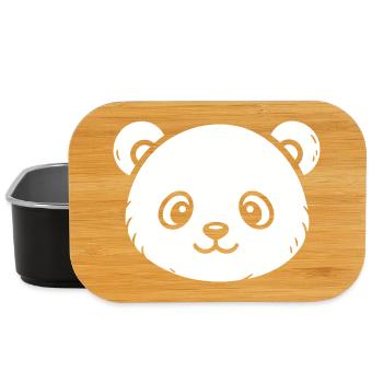 Süßer Panda Skizze – flauschiges Tiermotiv - Lunch Box - Schwarz - Vorne