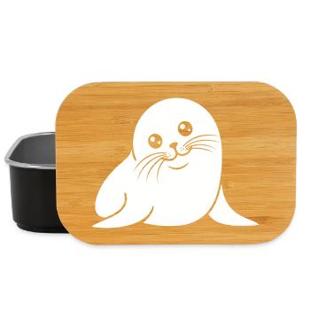 Baby Robbe Silhouette niedliches Tiermotiv - Lunch Box - Schwarz - Vorne