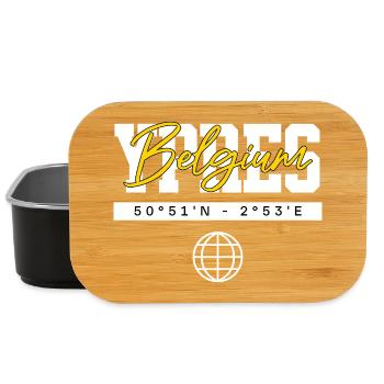 Ypern Belgien Koordinaten Reise Souvenir - Lunch Box - Schwarz - Vorne