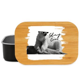 Eisbär - stay cool - Lunch Box - Schwarz - Vorne