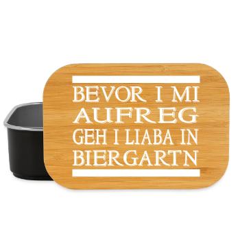 BEVOR I MI AUFREG GEH I LIABA IN BIERGARTN - Lunch Box - Schwarz - Vorne