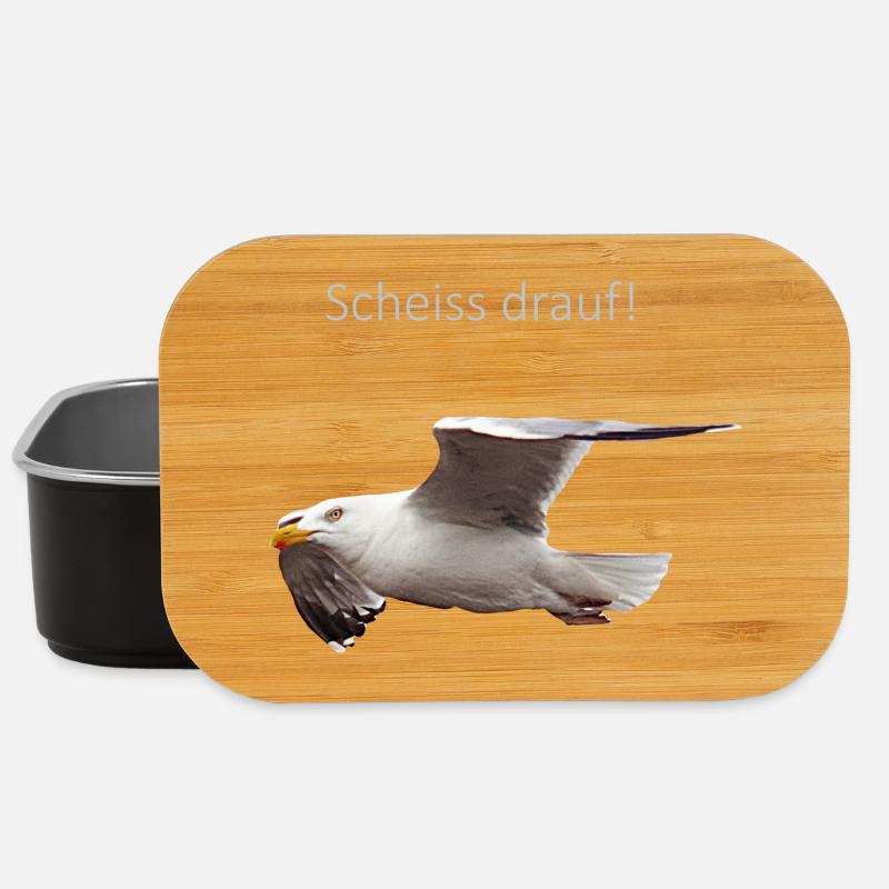 Möwe im Flug Spruch - Lunch Box - Schwarz