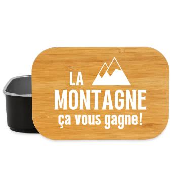sport d hiver, skier, skieur - Boîte à goûter - noir - Devant