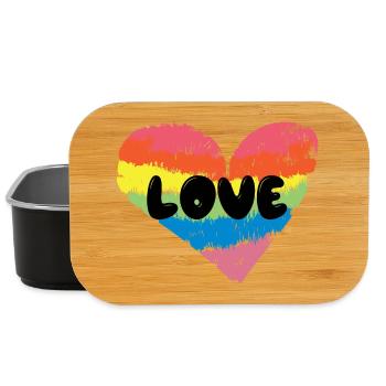 Lgbt Heart Love Rainbow Rights Homosexuals - Lunch Box - black - Front