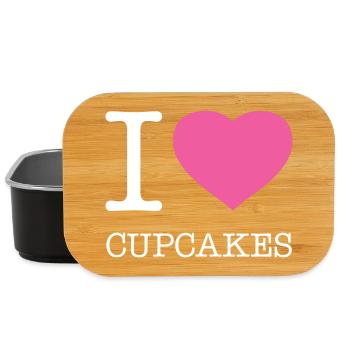 I LOVE CUPCAKES - Lunch Box - black - Front