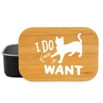 Katze Kätzchen Wortspiel - Lunch Box - Schwarz - Vorne