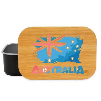 Logo de l’icône d’illustration de bande dessinée du drapeau de l’Australie - Boîte à goûter - noir - Devant