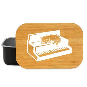 Pianist Klavier und Katze - Lunch Box - Schwarz - Vorne