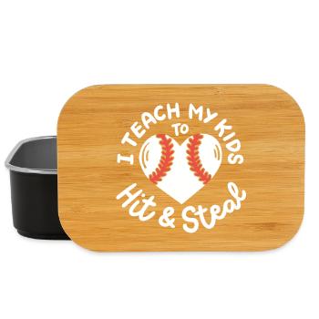 Baseball Mama Papa - Lunch Box - Schwarz - Vorne