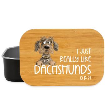 Funny wire-haired dachshund dog dachshund saying dogs - Lunch Box - black - Front