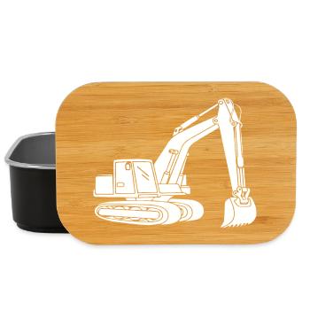 Bagger Silhouette Baugeräteführer Tiefbau - Lunch Box - Schwarz - Vorne
