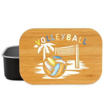 Volley-ball sur la plage - Symbole des équipes de beach-volley - Boîte à goûter - noir - Devant