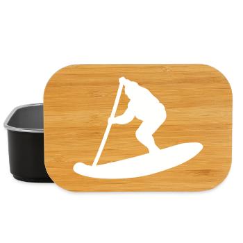 Minimalist Stand Up Paddle Silhouette - Lunch Box - black - Front