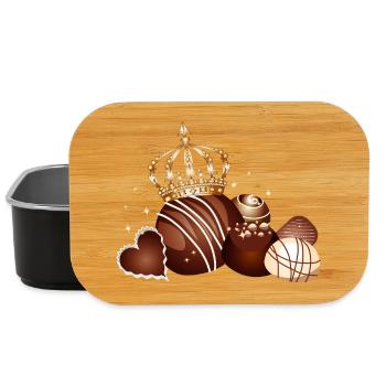 Fine chocolate pralines decorated with golden crowns - Lunch Box - black - Front