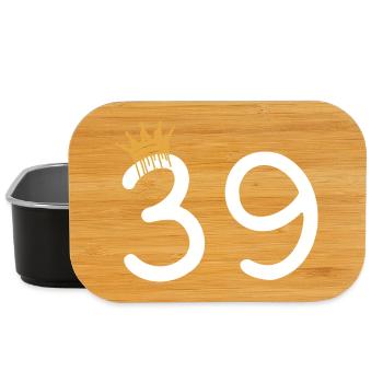 Numéro royal 39 avec couronne en or - Boîte à goûter - noir - Devant
