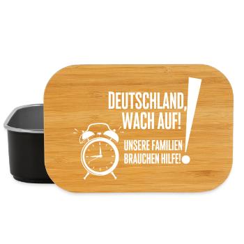 Deutschland Wach Auf Motiv mit Wecker - Lunch Box - Schwarz - Vorne