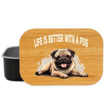Life is better with a pug - Lunch Box - black - Front