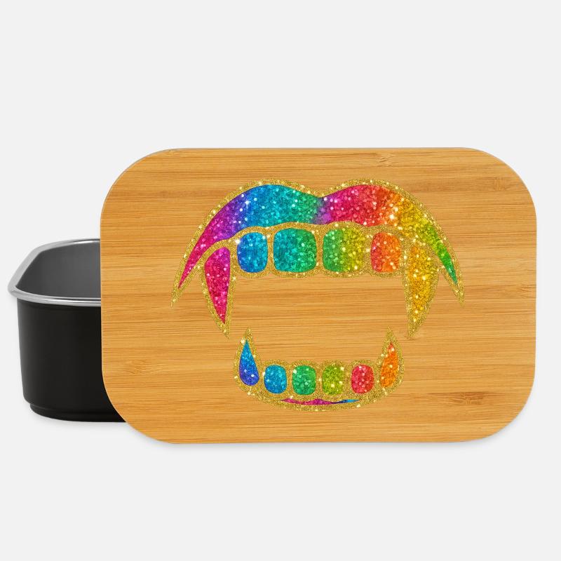 Regenbogen Glitzer Mund - Lunch Box - Schwarz