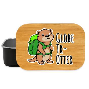 Ein kleiner Otter auf Weltreise - Globe Tr-Otter - Lunch Box - Schwarz - Vorne