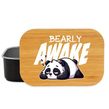 Früh erwachen Panda Illustration - Lunch Box - Schwarz - Vorne