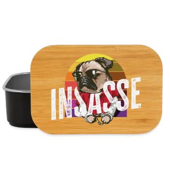 Insasse Retro Mops Lustiger Karneval Helau - Lunch Box - Schwarz - Vorne