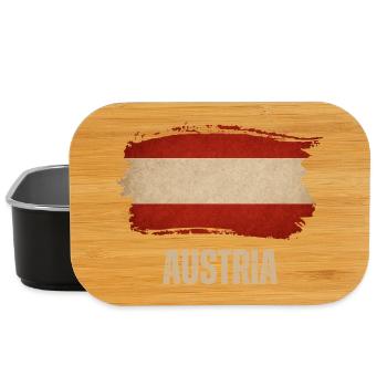 Drapeau grunge autrichien, fierté autrichienne - Boîte à goûter - noir - Devant