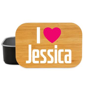 I Love Jessica Pinkes Herz Ich liebe Jessica - Lunch Box - Schwarz - Vorne