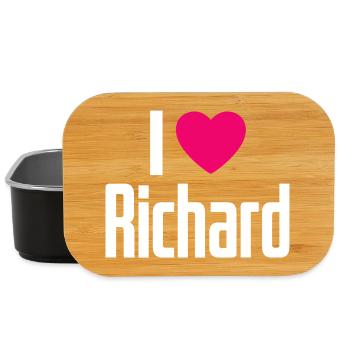 J’aime Richard Pink Heart J’aime Richard - Boîte à goûter - noir - Devant