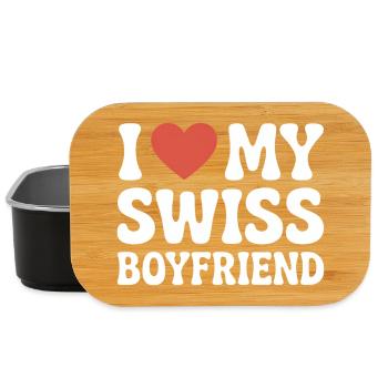 I love my swiss boyfriend Valentinstag Schweizer - Lunch Box - Schwarz - Vorne