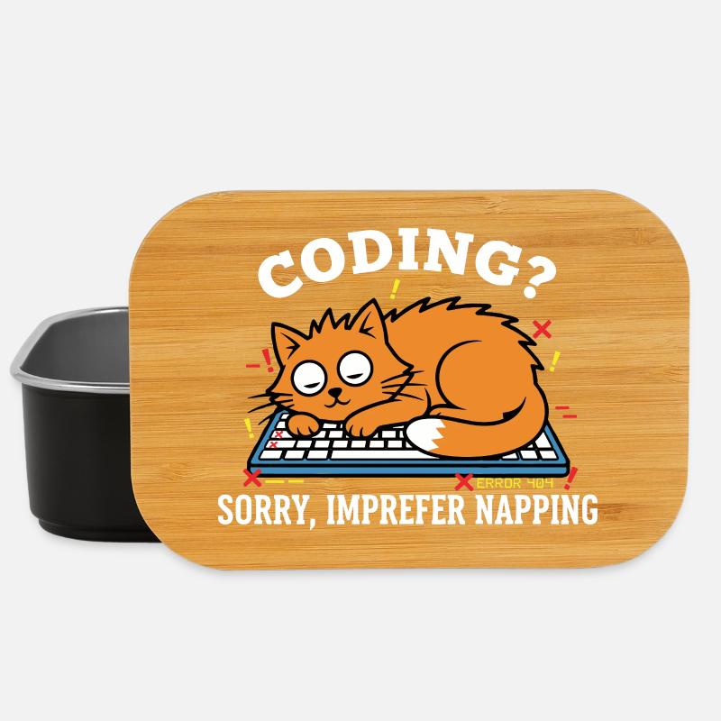Coding? Sorry, ich schlafe lieber Lustige Katze - Lunch Box - Schwarz