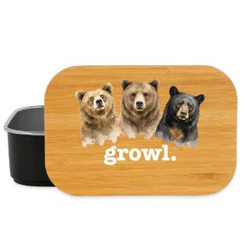 Bears Growl Funny Bear Lover Growl - Lunch Box - black - Front