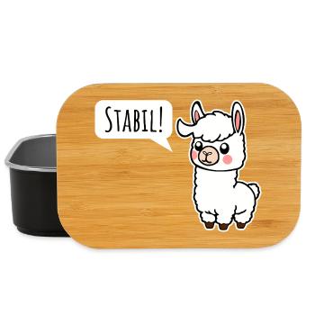 Bleibt Stabil! So wie das kleine Lama - Lunch Box - Schwarz - Vorne