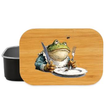 Kitchen frog with plate - Lunch Box - black - Front