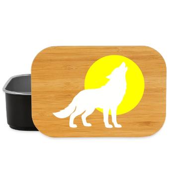 Silhouette de loup - Boîte à goûter - noir - Devant