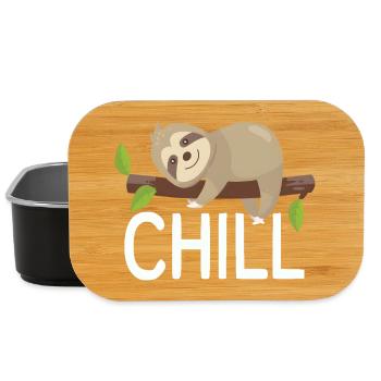 Chill Faultier auf Ast süßes Relax Design - Lunch Box - Schwarz - Vorne