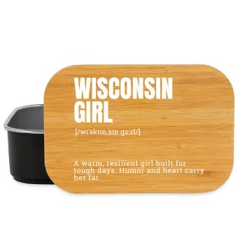 Wisconsin Girl Typo Motiv - Lunch Box - Schwarz - Vorne