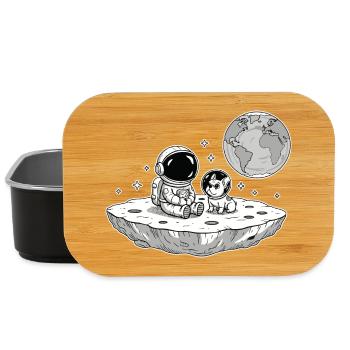 Astronaute Chien Bouledogue Espace - Boîte à goûter - noir - Devant
