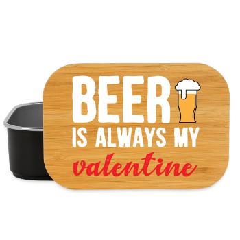 Beer Is My Valentine Funny Craft Brew Drinking Art - Lunch Box - Schwarz - Vorne