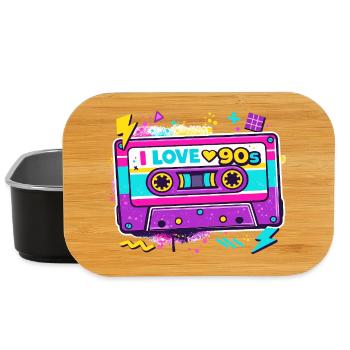 I Love 90s Kassette Grafik - Lunch Box - Schwarz - Vorne