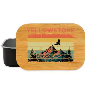 Yellowstone National Park Retro - Lunch Box - black - Front