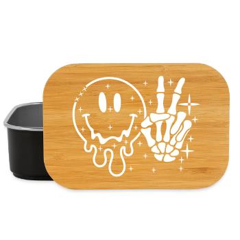 Smiley Totenkopf Peace-Hand - Lunch Box - Schwarz - Vorne