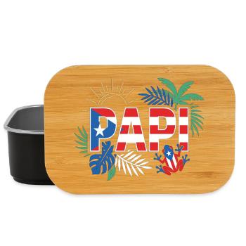 Papi Puerto Rico Flagge Urlaub Sommer - Lunch Box - Schwarz - Vorne